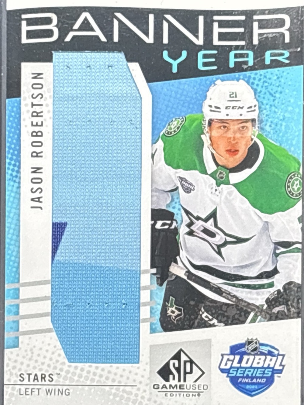 Upper Deck Banner Year Jason Robertson Hockey Card - Blue Patch Memorabilia